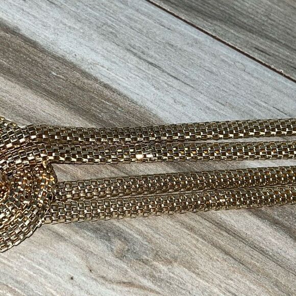 Vintage Knotted Slinky Necklace Women’s Gold Tone Braided Retro Grandmacore - Picture 7 of 14